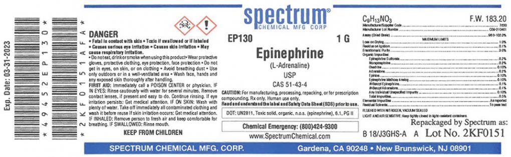 Discolored Product Leads to Recall of Epinephrine Ingredient